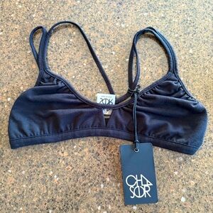 NEW CHASER Super Soft Black Cotton Bralette
